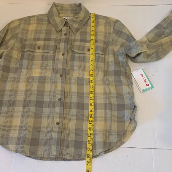 Marmot Women Fairfax Lightweight Boyfriend Flannel Shirt Wheat Small NWT - Picture 9 of 12